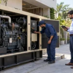 Generator Buyer in PECHS Karachi inspecting a used diesel generator